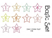 Stickserie - Stern Zahlen Appli 1-10